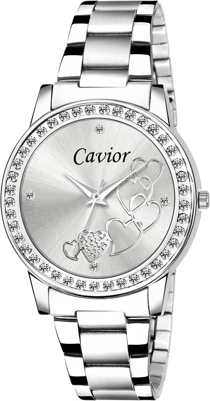 cavior S-Premium slv Analog Watch Silver Round Dial Water Resistant Stainless Steel Watch- For Women Analog Watch  - For Women