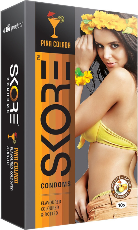 SKORE Pina Colada Flavoured Condoms Pack Of 10 Condom(10 Sheets)