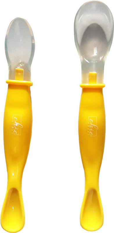 chic buddy Weaning spoons  - silicone(Yellow)