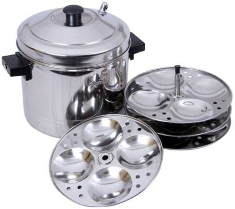 sahajavi Nandini Gas and Induction Base 4 Plates Idly Cooker Induction & Standard Idli Maker(4 Plates , 16 Idlis )