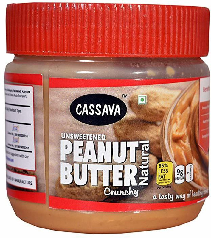 cassava Peanut Butter Crunchy ,(unsweetened High Protein ,High Fiber) 250 g