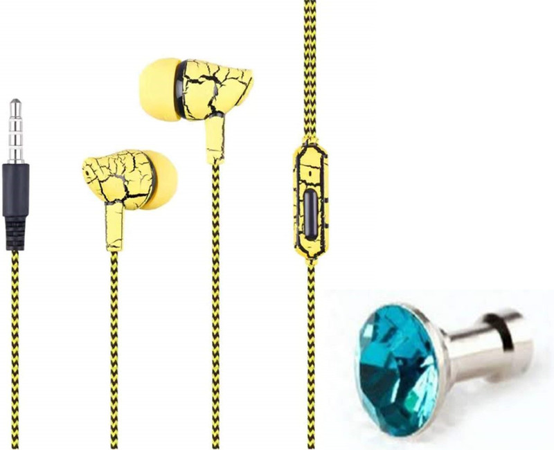sbatm Headphone Accessory Combo for Ear Wired Earphone 3.5mm Heavy Bass Sound Quality Music Sport Headset For iPhone , Xiaomi(Yellow, Multicolor)