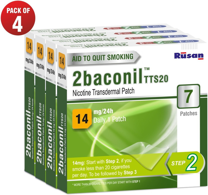 2baconil 14Mg Nicotine Patch for Quit Smoking 24 hour patch Smoking Patch(Pack of 28)