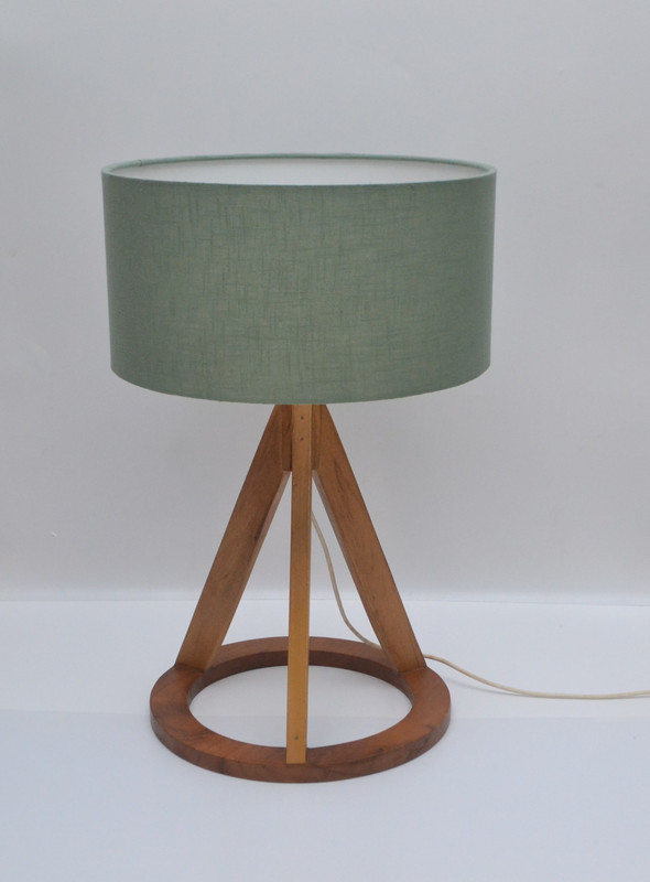 wowcrafts Textured Grey Color Hand Loom Rich Fabric Round Drum Table Lamp(55 cm, Grey)