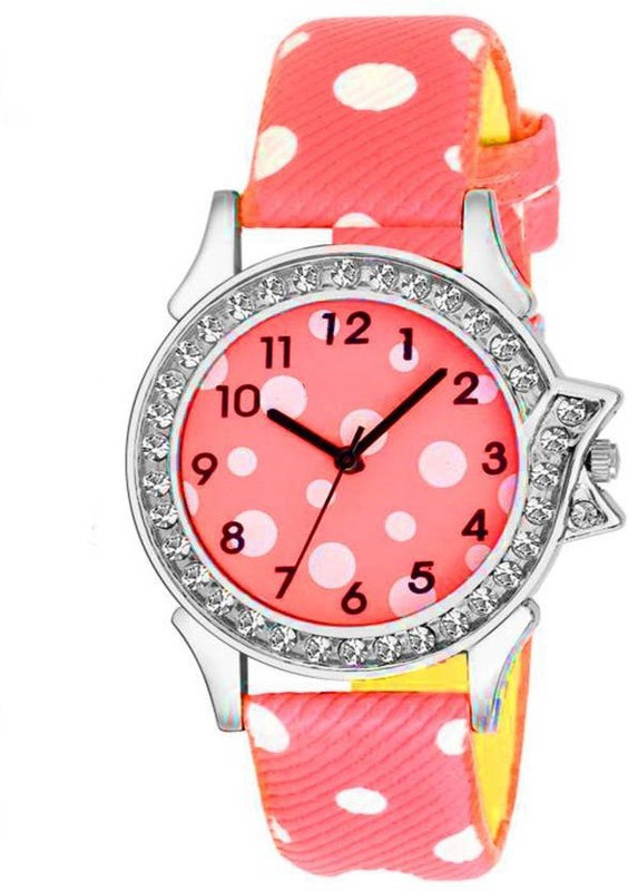 khoosanta Girls Collection White Spot Leather Belt Analog Watch - For Women Analog Watch  - For Women