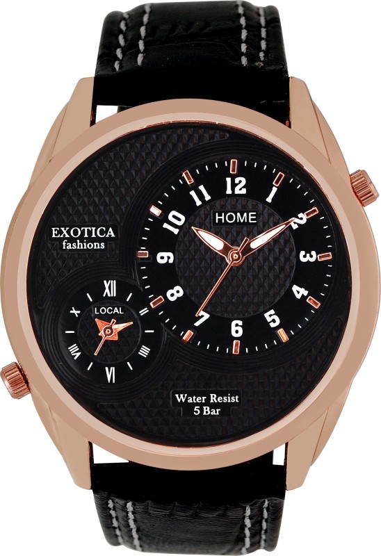 Exotica Fashions EF-72-Dual-LS-Rose-Gold-Black Basic Analog Watch - For Men