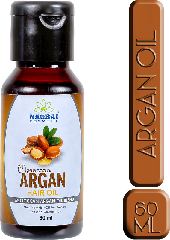 nagbai Moroccan argan oil for hair growth (With Jojoba, Almond, Castor, Olive) Hair Oil(60 ml)