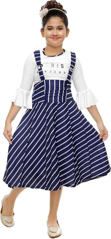 yashvi trends Girls Maxi/Full Length Party Dress(Blue, Fashion Sleeve)