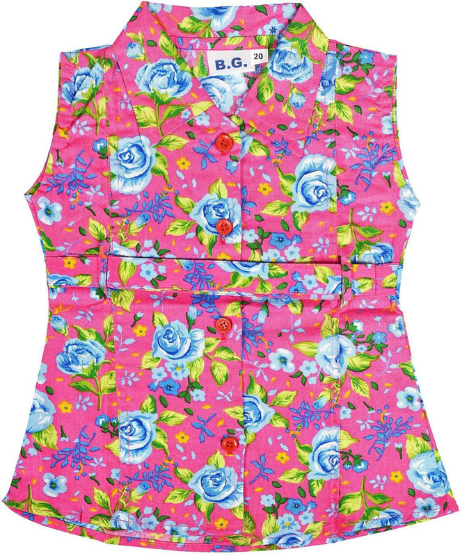 mitsy Girls Midi/Knee Length Casual Dress(Pink, Sleeveless)