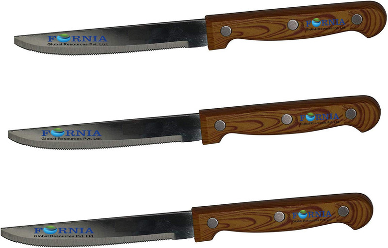 fornia Knife 3pcs with high Quality Wooden Handle Steel Knife(Pack of 3)