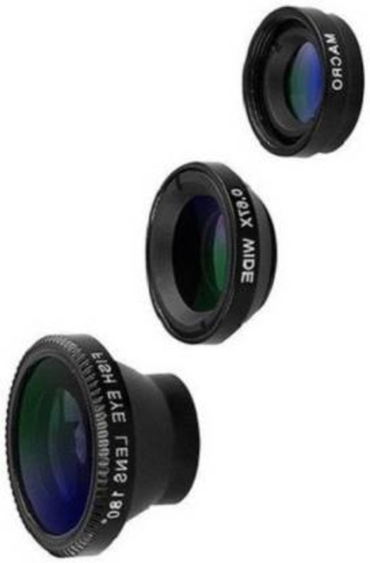 banyan DTC-041 High Quality Mini Clip-on Cell Phone Camera  Kit 3 lens in 1 clip easy carry, Fish Eye  180 degree, Fish Eye  + 0.67 X Wide Angle + Macro  Compatible Al Smartphone Best Use for Make Videos,photographer Mobile Phone   Lens(Black, 300)