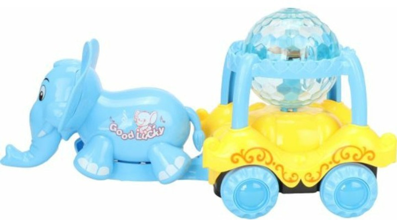 mohini collection Elephant cart with lightning and music(Multicolor)