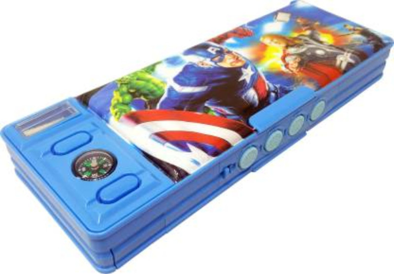 saburi 1895 Password Lock Art Plastic Pencil Box(Set of 1, Blue)