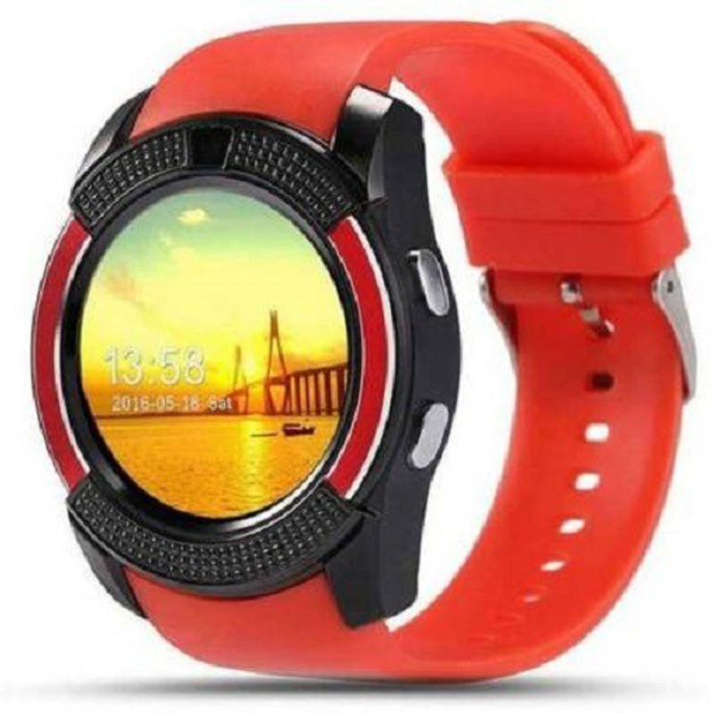 aybor v8 smart calling watch red Smartwatch(Red Strap FREE SIZE)