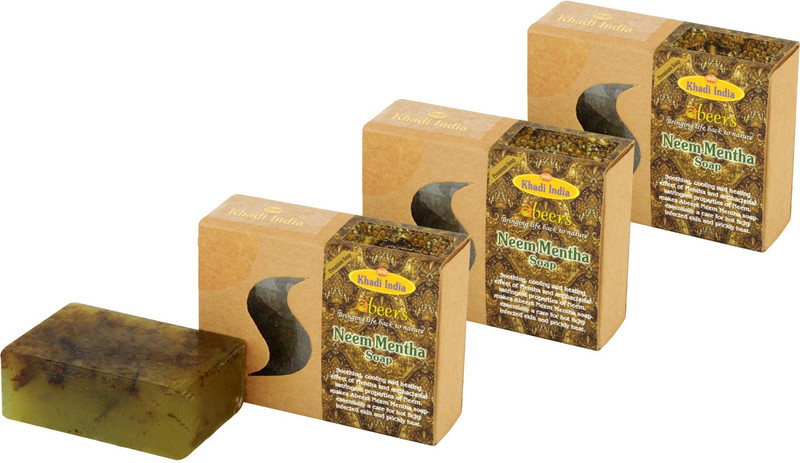 khadi abeers Neem Mentha Premium Soap - Pack Of 3(3 x 125 g)