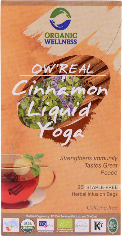 organic wellness Real Cinnamon Liquid Yoga - 25 Tea Bags Cinnamon Herbal Tea Bags Box(25 Bags)