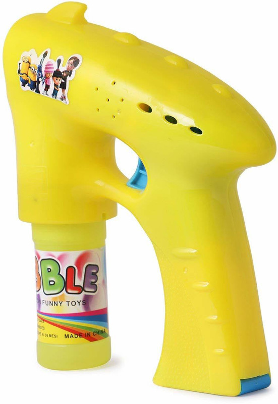toywale Bubble Gun Battery Operated with Bubble Bottle Inside (Multicolor) Toy Bubble Maker