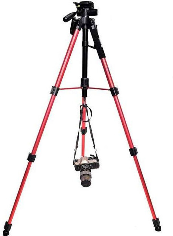 BAGATELLE Professional Aluminium Tripod Tripod, Monopod, Tripod Kit(Red, Supports Up to 4000 g)