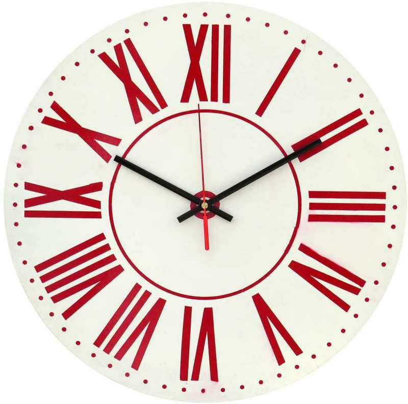 smart art wood carving Analog 40 cm X 40 cm Wall Clock(White, Without Glass)