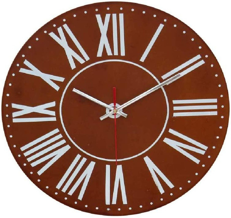 smart art wood carving Analog 40 cm X 40 cm Wall Clock(Brown, Without Glass)