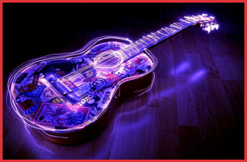 woodjet The Music Guitar Blue Photo Album Album(Photo Size Supported: 4*6,5*7)
