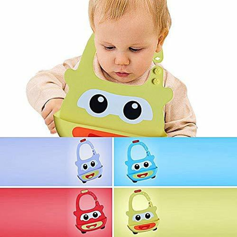 shenron Silicon Taxi Baby Bibs, Waterproof Baby Drool Bibs(Multicolor)