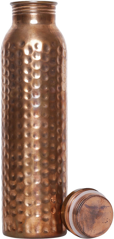 mandate Innovative Ayurvedic Copper Water Bottle Hammered 1000 ml Bottle(Pack of 1, Copper)