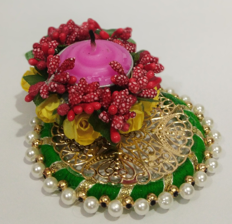 shubh avsar candle holder Cast Iron Tealight Holder(Multicolor, Pack of 1)