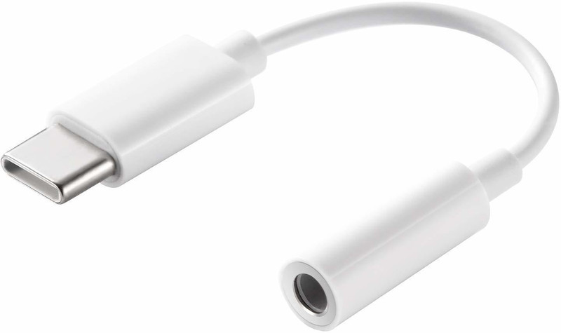 calosc Type C to 3.5mm Splitter Stereo Audio Converter Adapter 2 m USB Type C Cable(Compatible with Compatible with One plus 7, White, Sync and Charge Cable)