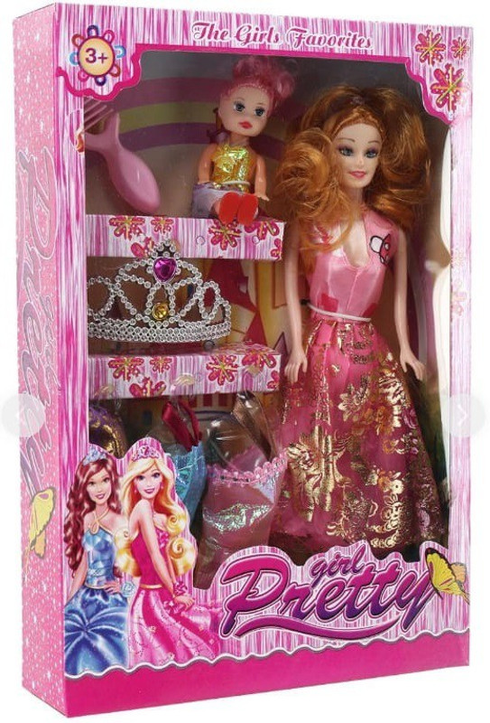 poksi set of 9 preety girl fashion dolls with baby doll(9 pcs)(Multicolor)