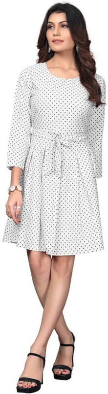 princess trade link Women Fit and Flare White Dress