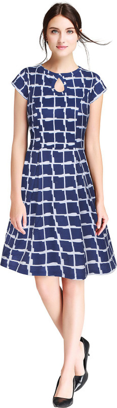 nigna fashion spot Women A-line Blue Dress