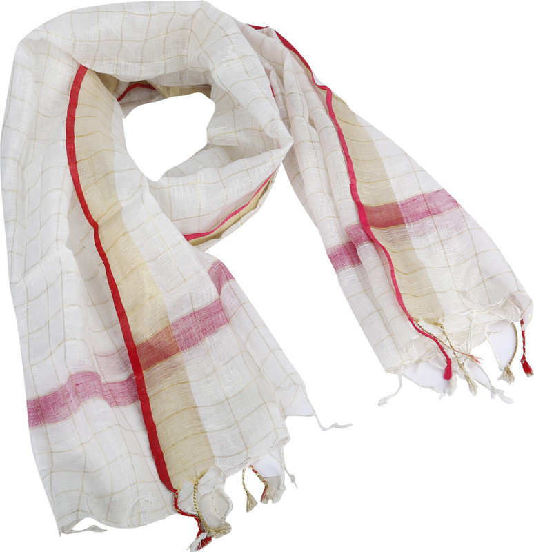 swatika Linen Blend Self Design Women Dupatta