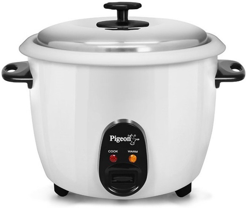 Pigeon joy (with ss lid) - 1.8 l (single pot) Electric Rice Cooker with Steaming Feature(1.8 L, White)