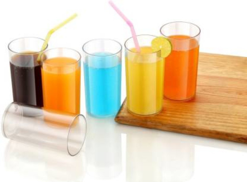 Online Kart Unbrakable BPA Free Glass Set(Plastic, 300 ml, Clear, Pack of 6)