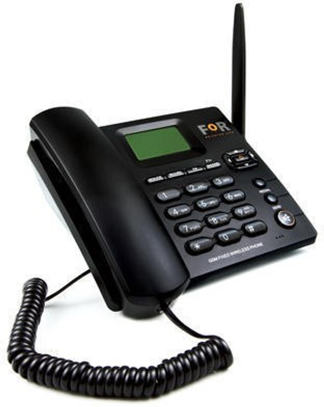 for GSM DUAL SIM WIRELESS PHONE Corded & Cordless Landline Phone(Black)