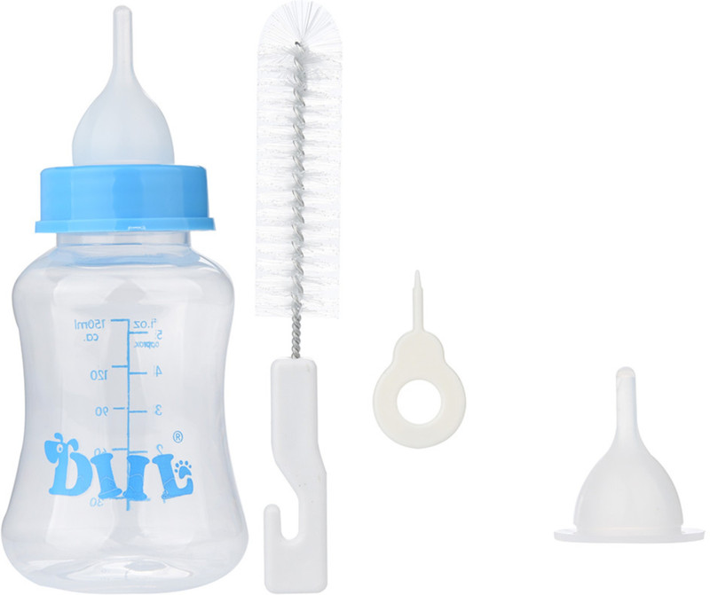 ADIOS Newborn Small Dog Puppy Cat Kitten Rabbit Milk Feeding Nursing Bottle Set ROUND Plastic Pet Bottle(150 ml Multicolor)