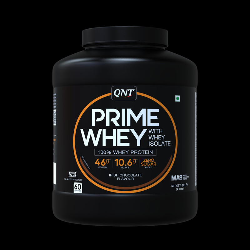 QNT Prime Whey with Whey Isolate- Chocolate Flavour Whey Protein(2 kg, Chocolate)