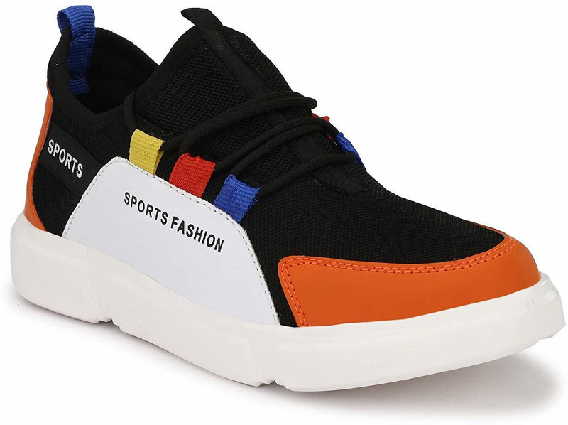 woati Woati Men Fashion Orange Outdoor Canvas Casual Light Weight Lace-up Evening Walk Running Shoe Walking Shoes For Men(Orange)
