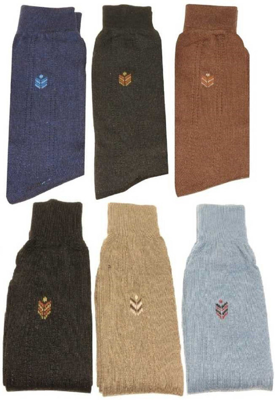 kiyo Men Solid Mid-Calf/Crew(Pack of 6)