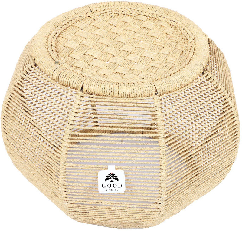 rajasthani handmade mudda Stool(Beige)