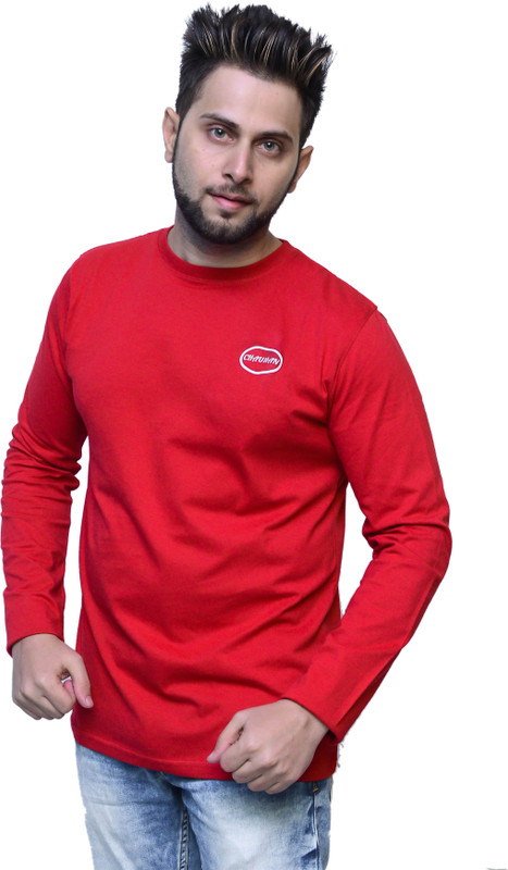 goyanka traders Solid Men Round Neck Red T-Shirt