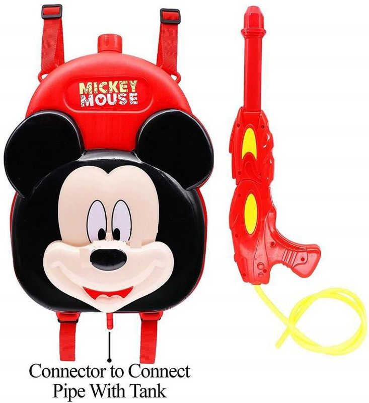 devew Holi Pichkari with Back Holding Tank,Holi (Mickey Mouse Face)(Multicolor)