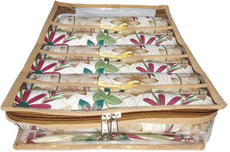 phoenixfaso 6 roll rod bangle box jewellery box organizer pouch case bag cosmetic vanity box Vanity Box(Gold)