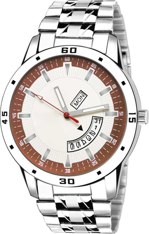 oneandonly1 2035-MR_NEW GLAMOROUS PARTY-WEAR LOOK DATE AND DAY WINDOW DISPLAY FAST SELLING BIG FANCY PLATED DIAL Analog Watch  - For Men