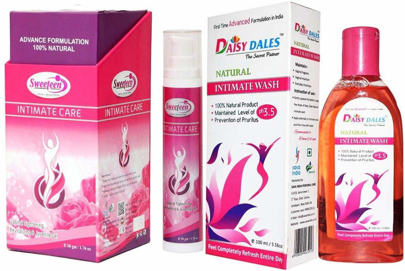sweeteen Natural Combo Intimate Gel (50g) + Intimate Wash (100ml) Intimate Gel Intimate Gel(150 ml, Pack of 2)
