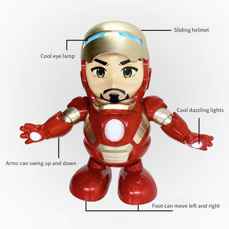 kanha toys Avengers Action Figure Dancing Iron Man Action Figure with Openable Mask(Red)