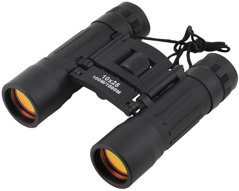 FLOSTRAIN New Comet Powerful Portable Compact Mini Pocket 10X25 Binoculars Binoculars(15 mm , Black)