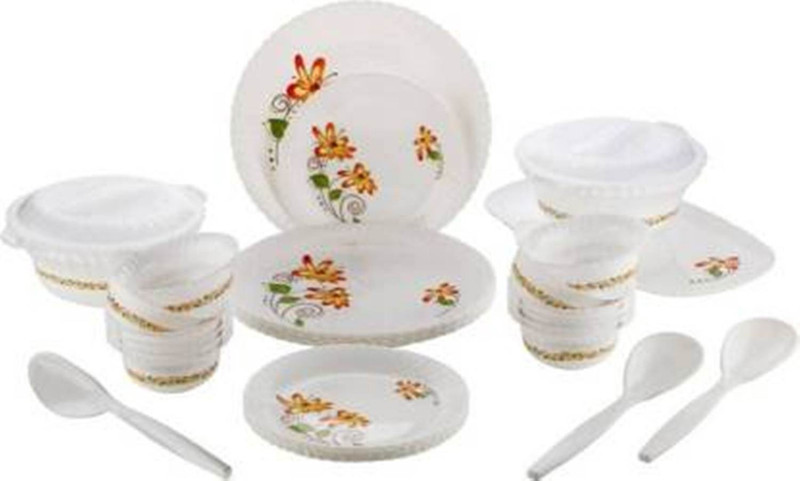 durja Special DINNER SET Pack of 32 for perfect family Pack of 32 Dinner Set(Plastic)