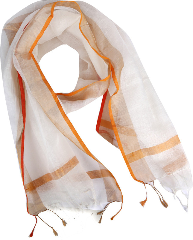 swatika Linen Blend Self Design Women Dupatta